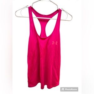 Women’s large pink Under Armour racer back muscle tank
